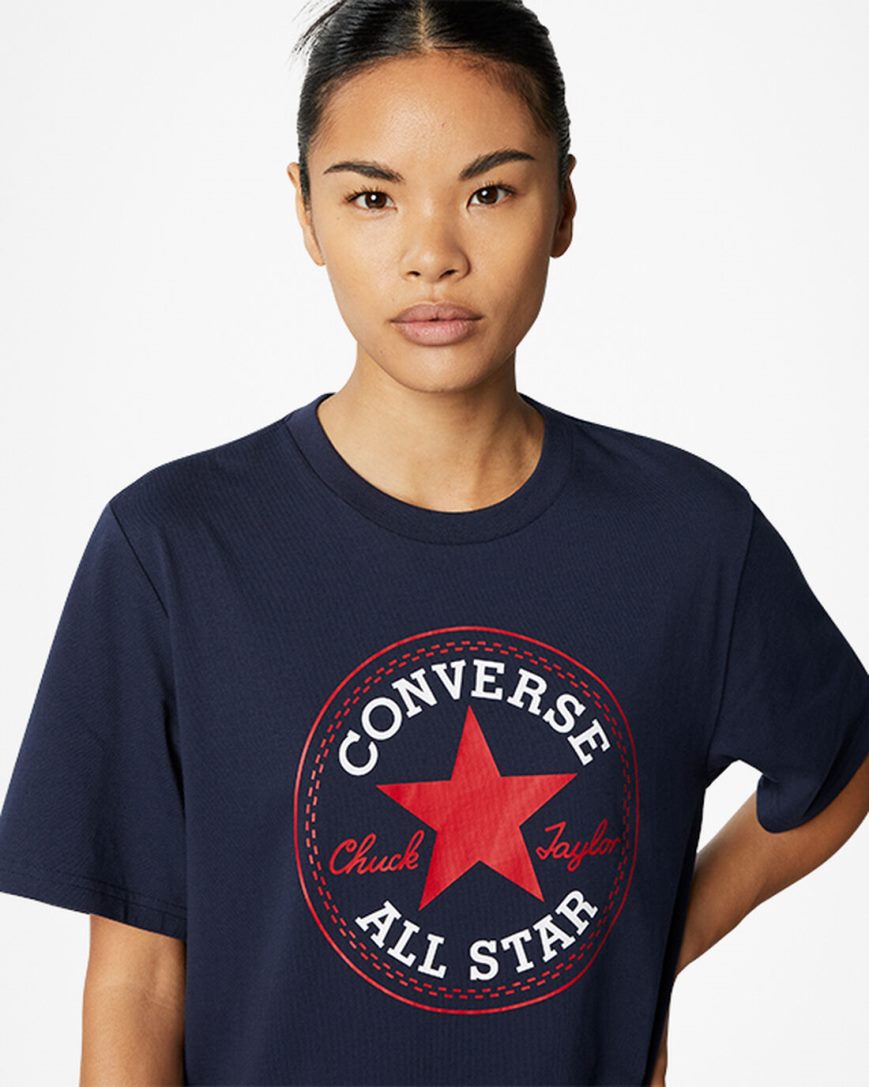 Men's Converse Go-To All Star Patch Standard Fit T-Shirts Obsidian | AU 534C6K